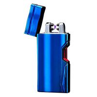 Aibote New Infrared Ray Laser Sensor Dual Arc Plasma Cigarette Lighter Flameless Windproof USB Rechargeable Lighters Gift for Smokers(Blue)