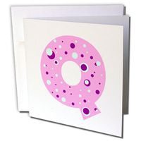 Girls pink letter Q - Greeting Cards, 6 x 6 inches, set of 12 (gc_224072_2)