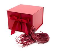 Hallmark 7" Gift Box with Fill (Red) for Birthdays, Valentines Day, Bridal Showers, Weddings, Baby Showers, Christmas and More