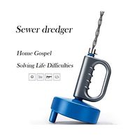 Kiorc Kitchen Toilet Sewer Blockage Hand Tool Pipe Dredger Drains Dredge Cleaning Sewer Dredger
