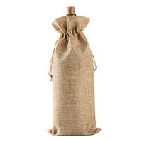 LanTian Wine Bag, 10 Packs 14 x 6.5 Inch Burlap Wine Bags Drawstring Pouch Bottle Gift Bags for Wine Tasting Party Dinner Birthday Wedding Favors Christmas Thanksgiving Halloween (Brown)