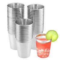 NYHI Clear Hard cocktail glasses plastic disposable Cups (50 Pack) 10-Ounce Break Resistant Disposable Wine Tumblers | Premium Wedding Party bar cups plastic | Stunning Drinking Cups for Any Event