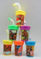6 Scooby Doo Stickers Birthday Sipper Cups with lids Party Favor Cups