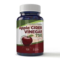 Maximum Potency 750mg Apple Cider Vinegar 60 Capsules - All Natural Weight Loss, Detox, Digestion & Circulation Support - Includes Bonus Diet eBook
