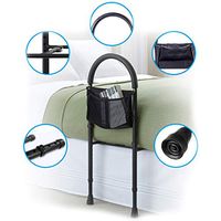 CBFS Bed Assist bar with Storage Pocket,Height Adjustable Hand Bed Rail for Elderly Adults, Assistance for Getting in & Out of Bed at Home