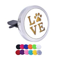 Tornado Love Pet Foot Aromatherapy Car Air Freshener Stainless Steel Essential Oil Diffuser Locket Car Vent Clip 12 Refill Pads
