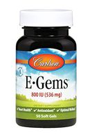 Carlson E-Gems 800 IU, Vitamin E, Heart Health, 50 Soft Gels