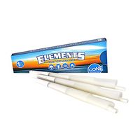 Elements Ultra Thin Rice Rolling Papers - 1 1/4 Size Pre Rolled Cones 6 per Pack (30)