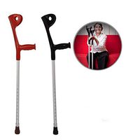 WW Elbow Crutches Aluminum Alloy Swing Height Adjustable Rehabilitation Health Care Old People Crutches, Black