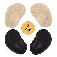 Medical Gel Forefoot Ball of Foot Cushions Shoe Insoles Metatarsal Pads for Women Forefoot,Shoes Wedges Heels Shoe Pads、Running Shoes、Sandals to Pain Relief (Skin+Black+Transparent)