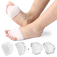 Toe Glow Soft Metatarsal Pads Ball Foot Cushions for Rapid Pain Relief One Size Fit All, 2 Pairs, White