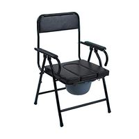 Stainless Steel Commode Chair - Foldable Mobile with Backrest Commode, Non-Slip Multi-Function, Suitable for Pregnant Women The Elderly, Etc