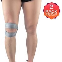 Tibia Band Knee Brace Open-Patella Brace for Arthritis, 2 Pack Knee Pain Relief & Patella Stabilizer Knee Strap Brace Support, Injury Recovery with Adjustable Strapping (Gray)