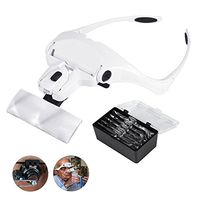 Headband Magnifier, LED Headband Loupes with 5 lenses for eyelash extensions jewelers, sewing, crafts, cosmetics