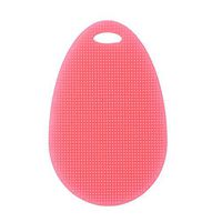 Soft Silicone Sponge Scrubber Kitchen Tool Fruit Dish Washing Cleaning Brush (Red)