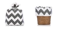 Twofer Reusable Chevron (Zig-Zag) Gift Wrap Bags by Designerliners. 8-Pack. Gift Wrap for You – Then Home Décor for Recipient. 21” x 24”. Twist Ties Included.