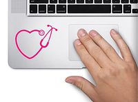Stethoscope RN Heart Nurse Symbol Decal Laptop Skin MacBook Trackpad Keypad Sticker, Decal Sticker Vinyl Car Home Truck Window Laptop
