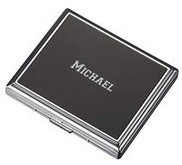 Personalized Visol Chrome Plated Double Sided Travel Cigarette Case with Free Laser Engraving (Text)