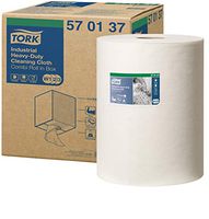 Tork 570137 Industrial Heavy-Duty Cleaning Cloth, Centerfeed, 1-Ply, 12.6" Width x 200' Length, 9.84" Roll Diameter, White (Case of 1 Roll)