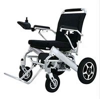 Lightweight Electric Folding Wheelchair,Deluxe Stable Power Compact Powered Travel Wheelchair,360° Joystick,Dual Function Li-Ion Battery,Silver