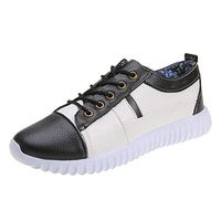 Cenglings Sneakers,Women's Round Toe Leopard Print Lace Up Sports Shoes Plus Size Running Platform Loafers Shoes Sneakers(Beige,35)