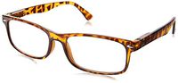 Dr. Dean Edell Thin Wayfarer Reading Glasses, Tortoise (+1.25)