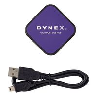 Dynex - Say It In Color 4-Port USB 2.0 Hub - Purple