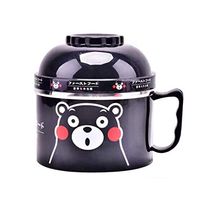 Bowl Bowl Stainless Steel Double Layer Cartoon Instant Noodles Cup Tableware Set Student Lunch Box with lid Fast Food Cup Kitchen) Household tableware, retro bowl