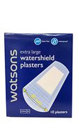 4 Packs of Watsons Watershield Plasters (Extra Large). Latex Free, Sterile, Waterproof. (Size of Each Plaster: 72mm x 40mm.) (10 plasters/Pack)