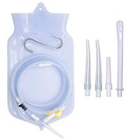 Enema Bag Kit for Colon Cleansing, Transparent Coffee Enema Bag (2 Quart) - Silicone BPA and Phthalates Free Anal Douche with Silicone Hose and Extra Nozzles