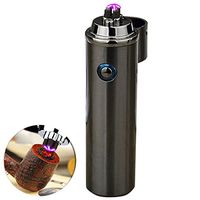 Lonni Electronic Fire Starter,USB Electronic Rechargeable Flameless Cigarette Lighter for Thanksgiving Day Candle Smoking Camping BBQ Stove (Dark Gray)