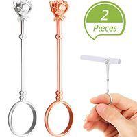 2 Pieces Rose Ring Cigarette Holder, Finger Cigarette Holder Ring, Elegant Lady/Gentleman Smoker Cigarette Holder Ring, Cigarette Holder for Women and Men (Rose Gold and Silver, 0.63 Inch)