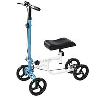 ELENKER Economy Knee Walker Steerable Medical Scooter Crutch Alternative White and Blue