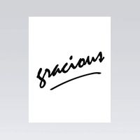 Quiplip Black and White Greetings Gracious Thanks You Card, 4.25"x5.5",