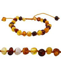 Amberalia Adjustable Knotted Baltic Amber Bracelet, Helps in Pain Relief - Boost Immune System - ONE Size FITS Most - Polish Multicolor -L