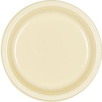 Round Plastic Plates | 20ct (7 inch, Vanilla Cream)