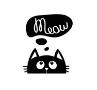 JS Artworks Cat Meow Vinyl Decal Sticker (Black)