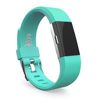Teak - Silicone Sport Replacement Wristband for Fitbit Charge 2 - Large Teal