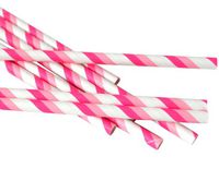 Double Pink Stripe Paper Straws