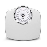 Herxy Mechanical Bathroom Scale/Professional Analog Mechanical Dial Bathroom Scale/Spring Weight Scale/No Battery/Large Dial/Non-Slip Platform/Black/White/Up to 180kg
