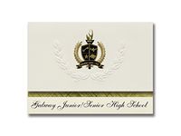 Signature Announcements Galway Junior/Senior High School (Galway, NY) Graduation Announcements, Presidential style, Basic package of 25 with Gold & Black Metallic Foil seal