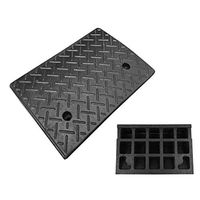 ZnMig Solid Rubber Threshold Ramp Durable Rubber Ramp Car Anti-Skid Rubber Stopper Deceleration Belt Rubber Road Along Slope Step Pad Slope Pad (Color : Black, Size : 50x41x13.5cm)