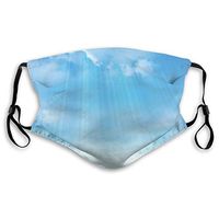 Fashion Comfortable Windproof mask,Open Blue Skies with Fluffy Clouds Life Meaning Awaken Meditation,Printed Facial Decorations for Unisex S