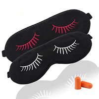 Fitglam Natural Silk Sleep Mask, Cute Sleeping Mask Eye Mask Eye Cover for Travel, Nap, and Meditation, Blindfold with Adjustable Strap for Men, Women, and Kids (2 Packs)