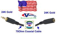 Audiophile Musical Cable 25 Ft 3.5mm (1/8") Stereo M-F Extension Cable