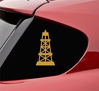 Slap-Art Oil Rig Fracking Vinyl Decal Sticker (Satin Gold)