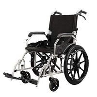 Hong Tai Yang XF Ultralight Transport Chair, Steel Medical Care Foldable Wheelchair with 18" Wide Seat for Travel and Storage, Black Armchairs (Color : Black)