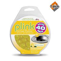 Plink 40-Pack Lemon-Scented Garbage Disposal Cleaner and Deodorizer | Includes 40 treatments |Made in USA, 2 Pack