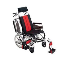 FXNN Transport Wheelchair High Back Half-lie Wheelchair - Two-layer Aluminum Alloy, Handbrake + Foot Brake, Detachable Foot Pedal, Adjustable Armrest, Decompression Device, Suitable For The Elderly Di