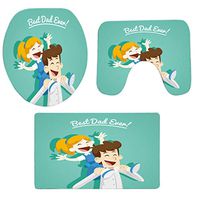 YAYUMI Father's Day Non-Slip Floor mat Bathroom mat Toilet Carpet Doormats Decor Pack of 3